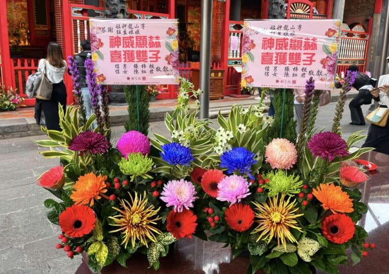 雙胞胎答謝鮮花二盆