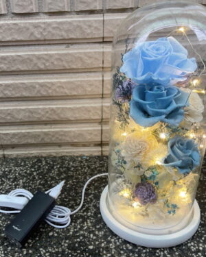 靈前追思先人-永生花燈罩