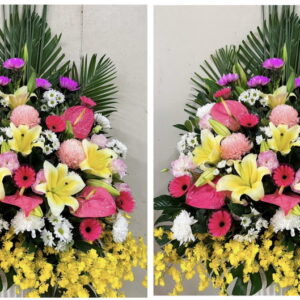 桃園告別式花籃一對06 中壢告別式禮堂花籃專人送達