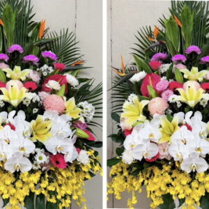 桃園告別式花籃一對07 中壢私人會館培英路靈堂花籃送達