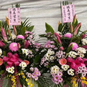 新竹竹東告別式會館高架花籃